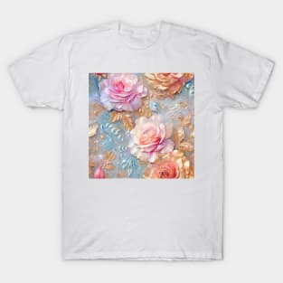 3D Colorful Flowers Pattern T-Shirt